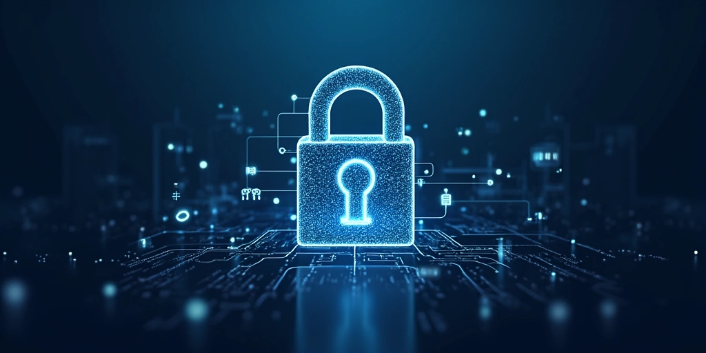 Representación visual de un candado digital con múltiples capas de protección de datos
