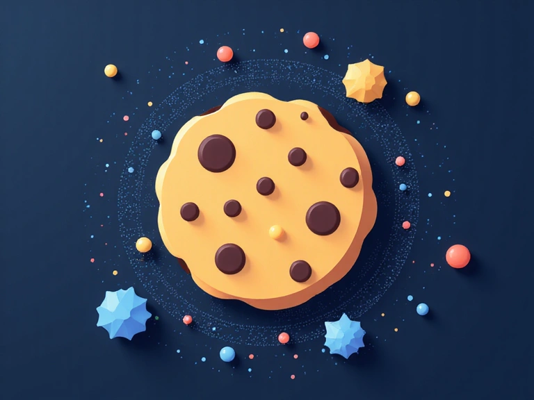 Ilustración de una galleta digital con datos